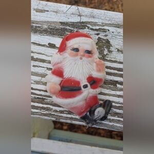 VTG blow mold style Santa ornament